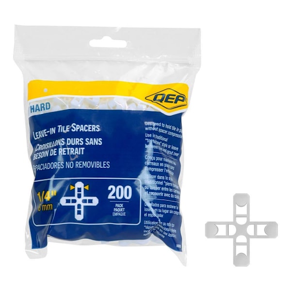 QEP 1/4" Hard Tile Spacers - Leave-In Or Traditional (200 Pack)