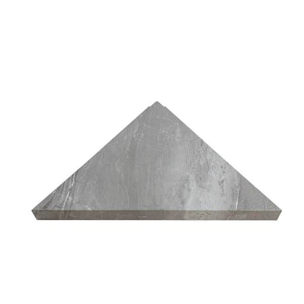 Palisade Vinyl Corner Shower Shelf, 14.56" X 7.12", Smoky Sky