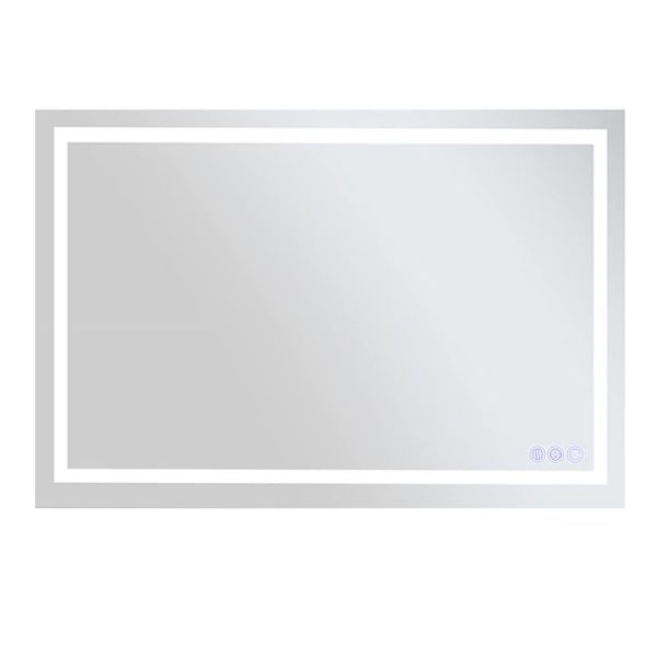 Easly 26"W X 38"H LED Light Anti-Fog Rectangular Frameless Wall Vanity Mirror