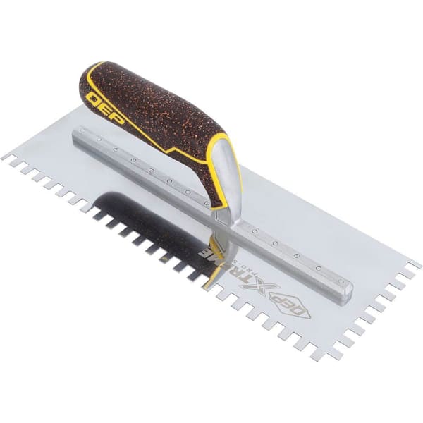 QEP 1/4" X 3/8" X 1/4" Square Notch Stainless Xtreme Trowel W/ Cork Handle