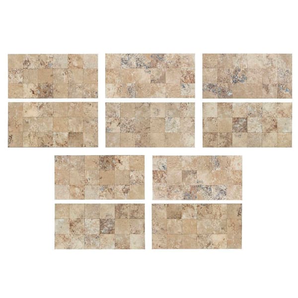 Aspect Metal Collage Aged Travertine Package Of 5