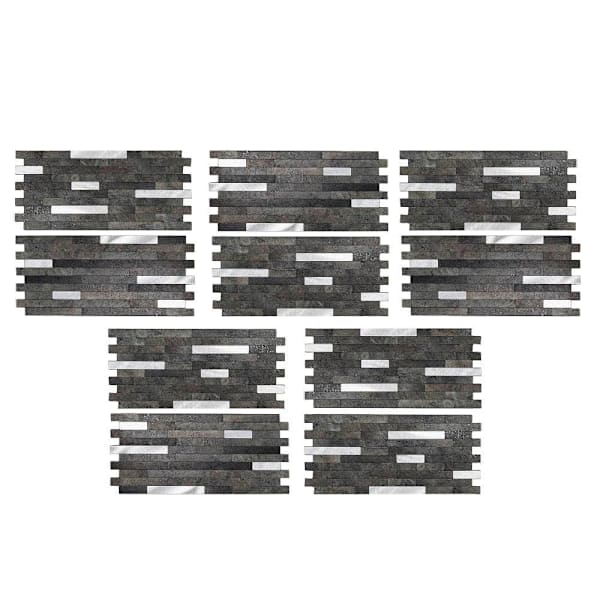Aspect Metal Collage Backsplash Tile, Peel & Stick, Oyster, Package Of 5