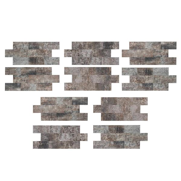 Aspect Metal Collage Backsplash Tile, Peel & Stick, Ancient Cork, Package Of 5