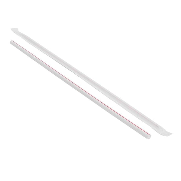 Bunzl J1025rwxa2 Jumbo Straw Wht/Red10.25" Boxed Paper Wrapped Case Of 2000