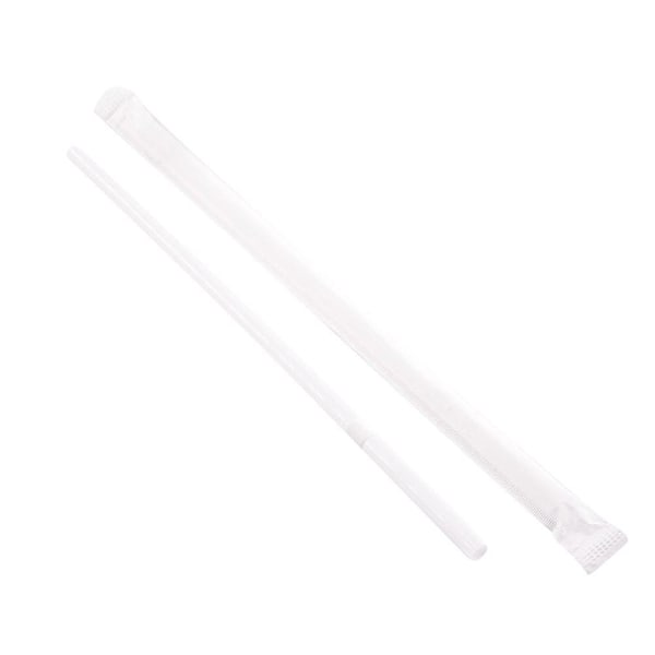 Bunzl Jfx775whxa12 Jumbo Flex Strawwht 7.75" Boxed Paper Wrapped Case Of 10000