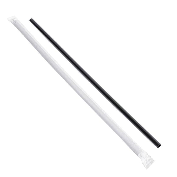 Bunzl J1025bkxa2 Jumbo Straw Black10.25" Boxed Paper Wrapped Case Of 2000