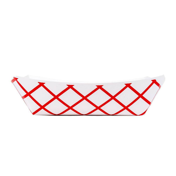 Bunzl J100 Food Tray 1-Lb Red Checkpaper Clay Coated #100 Case Of 1000