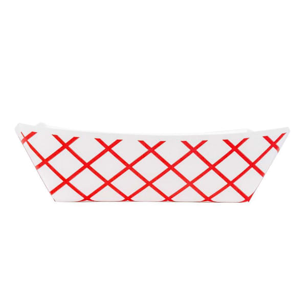 Bunzl J300 Food Tray 3-Lb Red Checkpaper Clay Coated #300 Case Of 500
