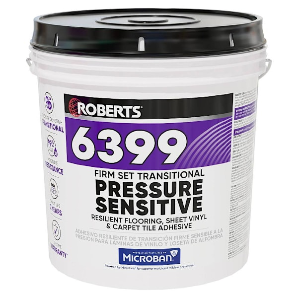 Roberts Firm Set Transitional Pressure Sensitive Adhesive, Off White, 4 Gallon