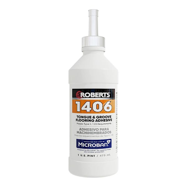 Roberts Tongue And Groove Floor Adhesive, Laminate And Wood, Beige, 1 Pint