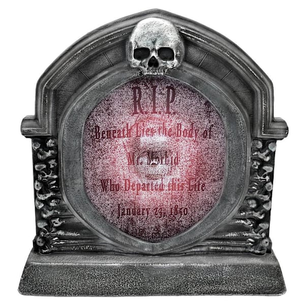 Haunted Hill Farm 2.4' Skull Tombstone