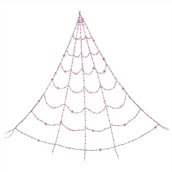Haunted Hill Farm 12-Ft. Prelit Spider Web With 3 Multicolor Light Functions