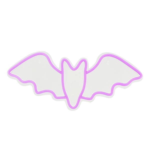 Haunted Hill Farm 11" Neon Purple LED Bat Wall Decoration Plug Operated