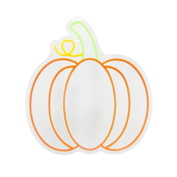 Haunted Hill Farm 17" Neon Yellow & Orange LED Pumpkin Wall Decoration