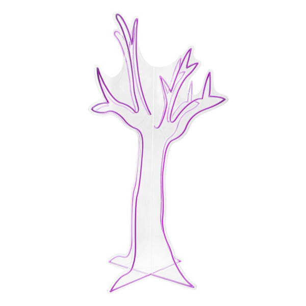 Haunted Hill Farm 44" Neon Purple LED 3D Ghost Tree Decoration Plug Operated