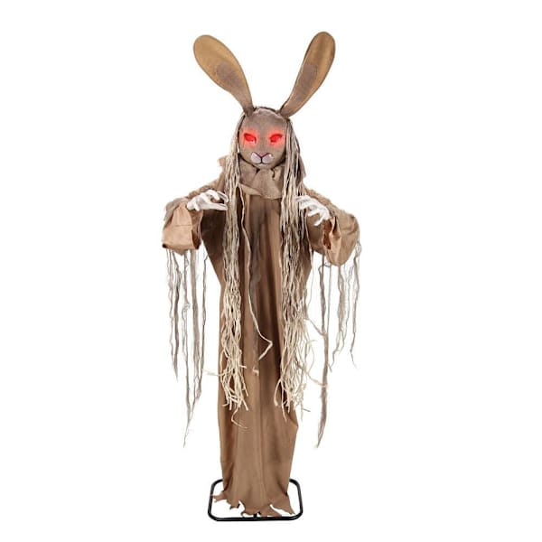 Haunted Hill Farm 5'7" Standing Animated Rabbit, Brown