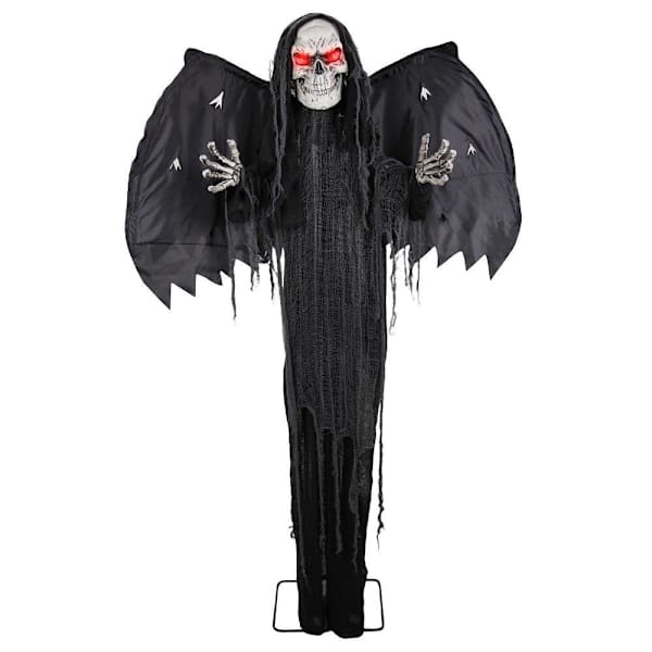 Haunted Hill Farm 6' Standing Animated Reaper With Wings