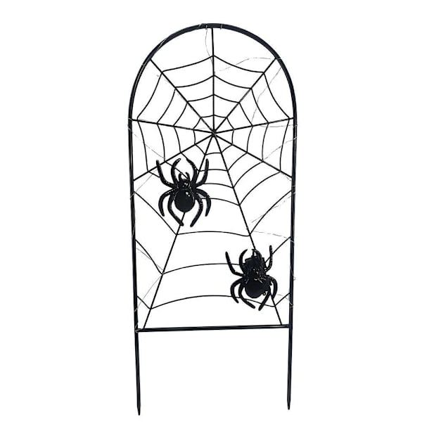 Haunted Hill Farm 31" LED Metal Spiderweb With Stake, Battery Operated