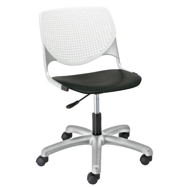 Kfi Seating Kool Computer Chair, White Back, Black Seat