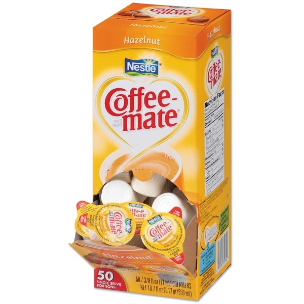 Coffee-Mate 0.375 Oz Hazelnut Mini Cup Coffee Creamer Pack Of 200