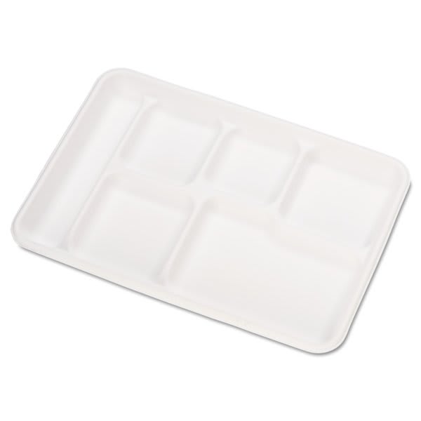 Chinet White Heavy-Weight Molded Fiber Cafeteria Tray Pack Of 500