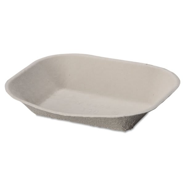 Chinet Beige Savaday Molded Fiber Food Tray 9" X 7" Pack Of 500