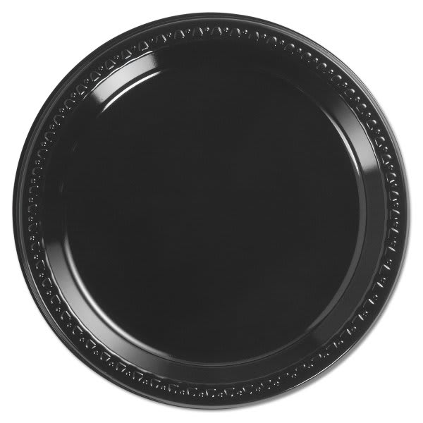 Chinet 9 In. Black Heavyweight Plastic Round Plate (1000-Pack)