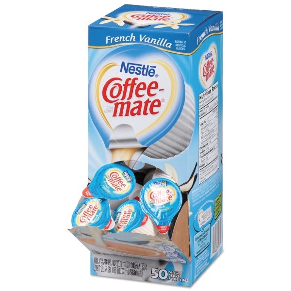 Coffee-Mate 0.375 Oz French Vanilla Mini Cup Liquid Coffee Creamer Pack Of 200
