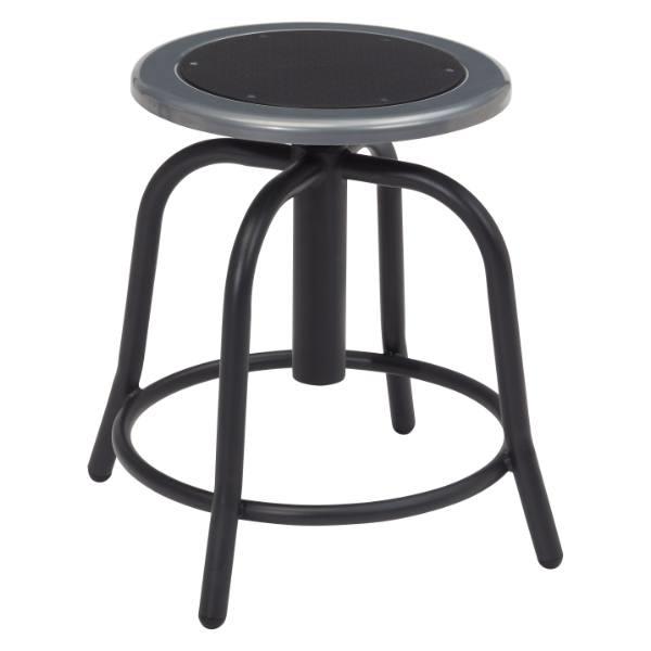 National Public Seating 18” - 24” Swivel Stool, Black Seat And Black Frame