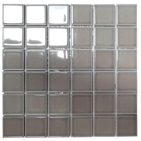Abolos Monet 2 X 2Gray Porcelain Square Mosaic Wall Tile, Case Of 10