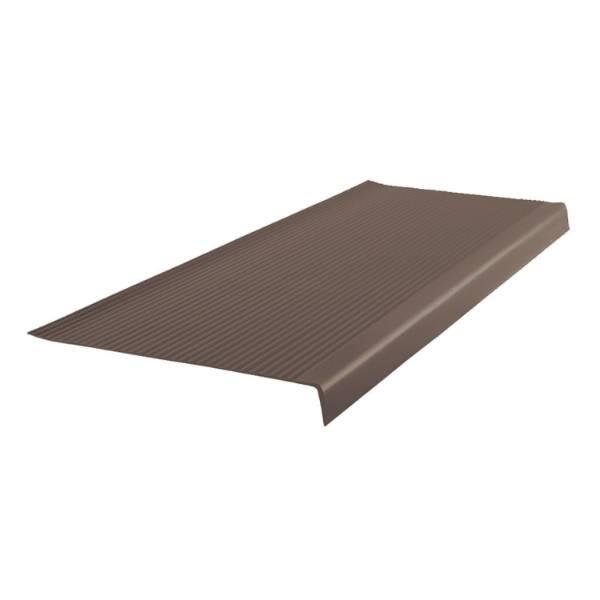 Roppe #16 1/8" Light Duty Rib Square Nose Vinyl Stair Tread 12 X 3.5 Ft, Light Brown