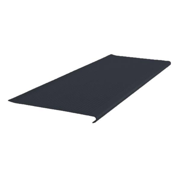 Roppe #17 1/8" Light Duty Rib Round Nose Vinyl Stair Tread 12 X 3.5 Ft, Black