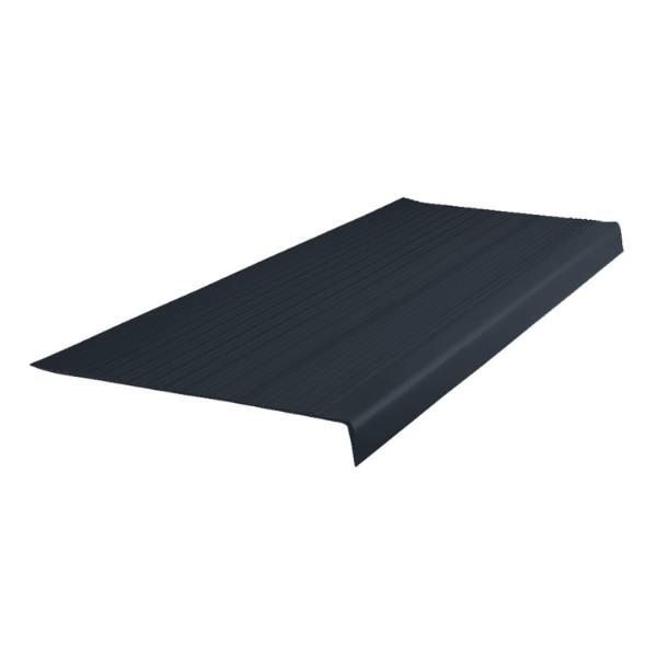 Roppe #181/4" Heavy Duty Rib Square Nose Vinyl Stair Tread 12-1/2 X 3.5 Ft, Black