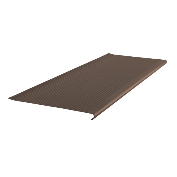 Roppe #17 1/8" Light Duty Rib Round Nose Vinyl Stair Tread 12 X 4 Ft, Light Brown