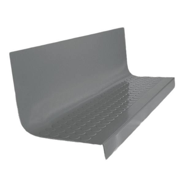 Roppe #96 VantageCircular Profile Square Nose Rubber Stair Tread w/Riser20 X 4 Ft , Dark Gray