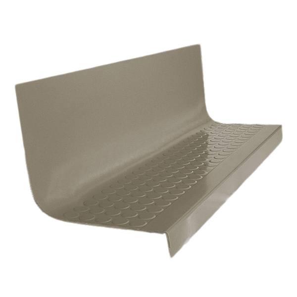 Roppe #96 Vantage Circular Profile Square Nose Rubber Stair Tread w/Riser20 X 5 Ft, Lunar Dust