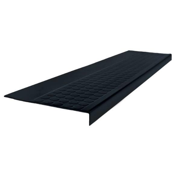 Roppe #92 Low Profile Raised Circular Square Nose Rubber Stair Tread12-1/2 X 6 Ft, Black
