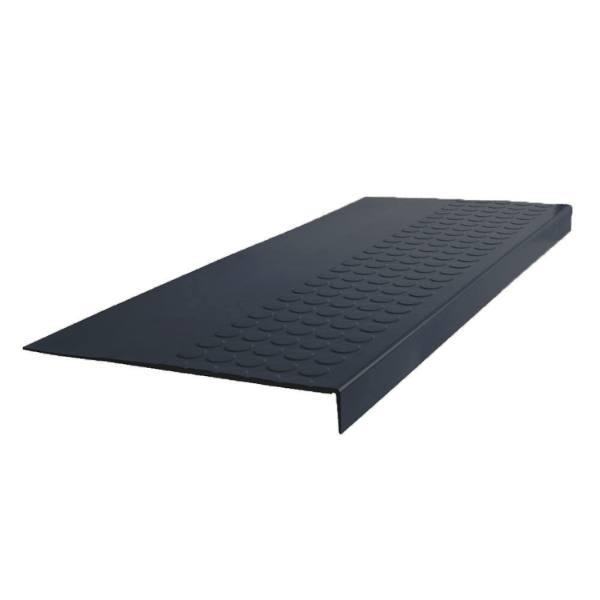 Roppe #98 Vantage Raised Circular Square Nose Rubber Stair Tread 12 X 7 Ft, Black