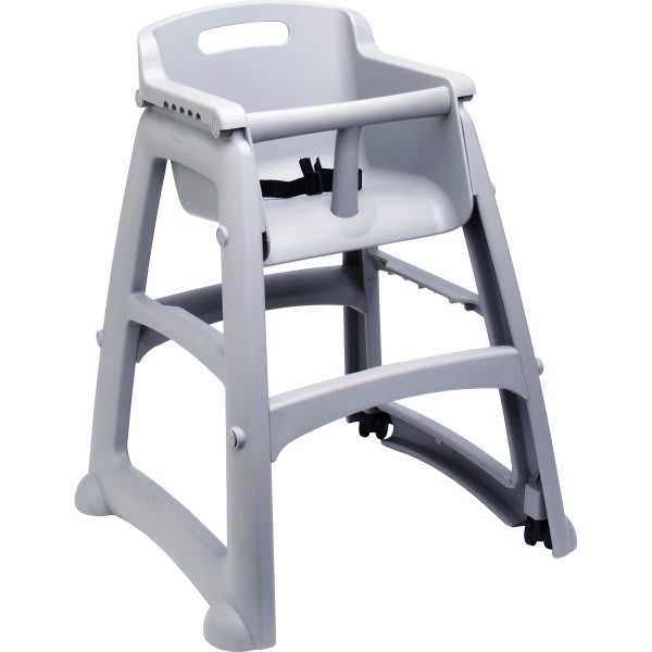 Rubbermaid Commercial Sturdy Chair Youth Seat With Wheels (Platinum)