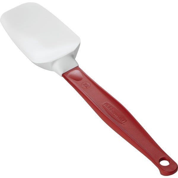 Rubbermaid Commercial 1966 Red High Heat Spoon Scraper 9.5" (24-Pack)