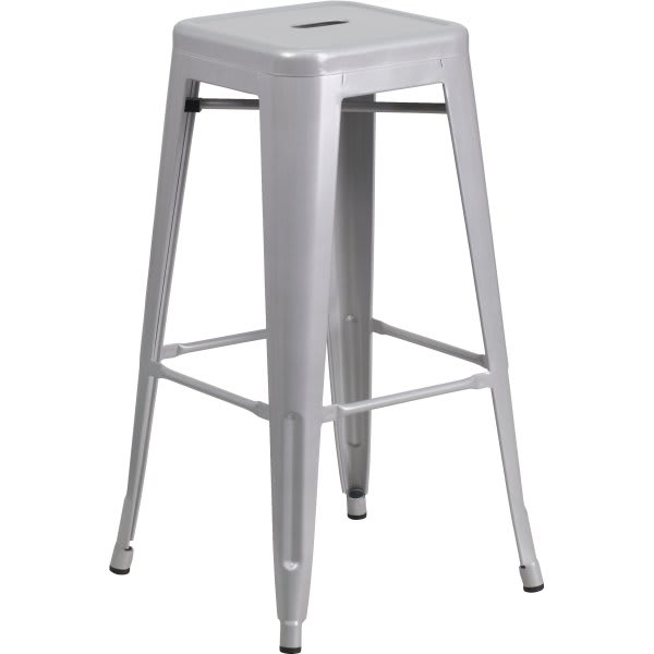 Flash Furniture 30" Backless Silver Metal Bar Stool