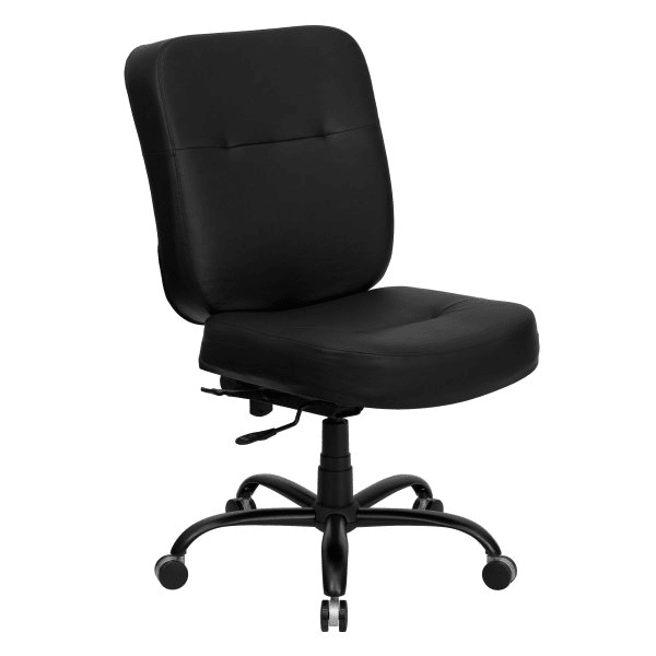 Flash Furniture Big And Tall Office Chair Heavy Duty Black Metal Base 21-1/2" Wide Seat