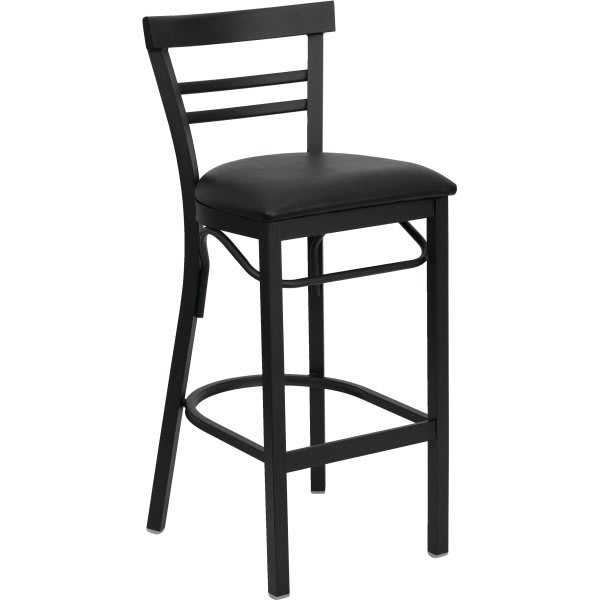 Flash Furniture Hercules Series Black Metal Restaurant Barstool Black Vinyl Seat