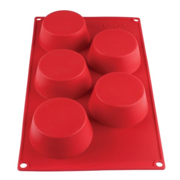 Thunder Group 4.57 Oz Muffin High Heat Silicone Baking Mold With 5-Cavities