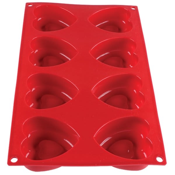 Thunder Group 2.4 Oz Heart High Heat Silicone Baking Mold With 8-Cavities