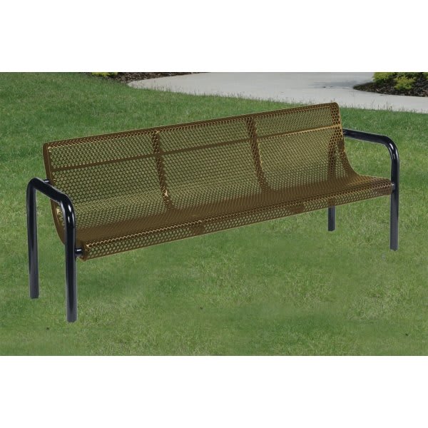 Ultrasite In Ground Mount Contour Bench, Brown Galvanized Steel, 4'
