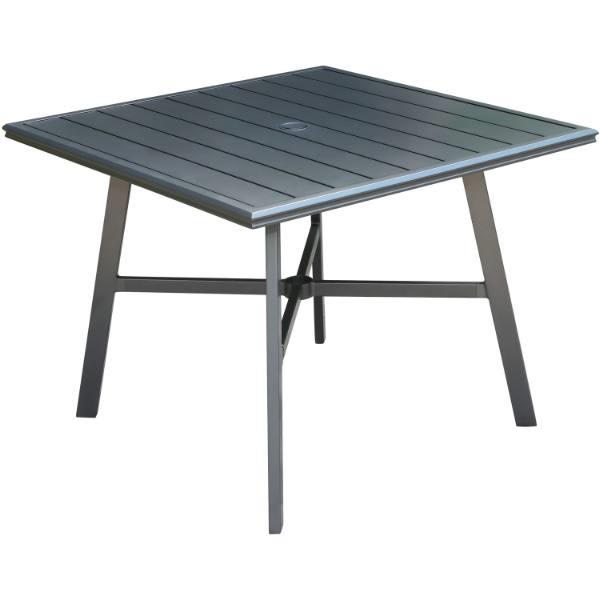 Cape Soleil Commercial Aluminum 38" Square Slat Top Table