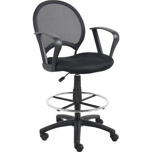 Boss Mesh Drafting Stool With Loop Arms