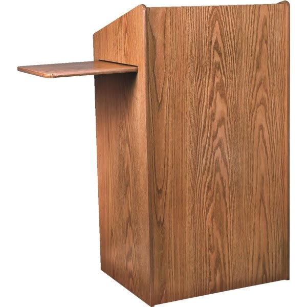 Oklahoma Sound Aristocrat Floor Lectern, Medium Oak