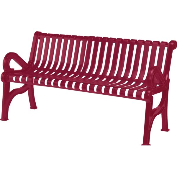 Ultrasite Rectangular Table, Burgundy Thermoplastic Coated Expanded Steel, 6'